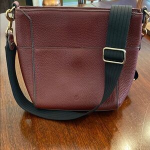 Treasure & Bond Maroon Burgundy Red Pebbled Leather Campbell Crossbody Bag Purse